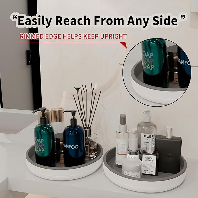 1 Pack 10 Inch Non-Skid Lazy Susan Turntable Organizers - Spinning Rack for Pantry Organization and Storage, Kitchen, Cabinet, Fridge, Bathroom Vanity, Countertop, Under Sink Organizing, Spice Rack