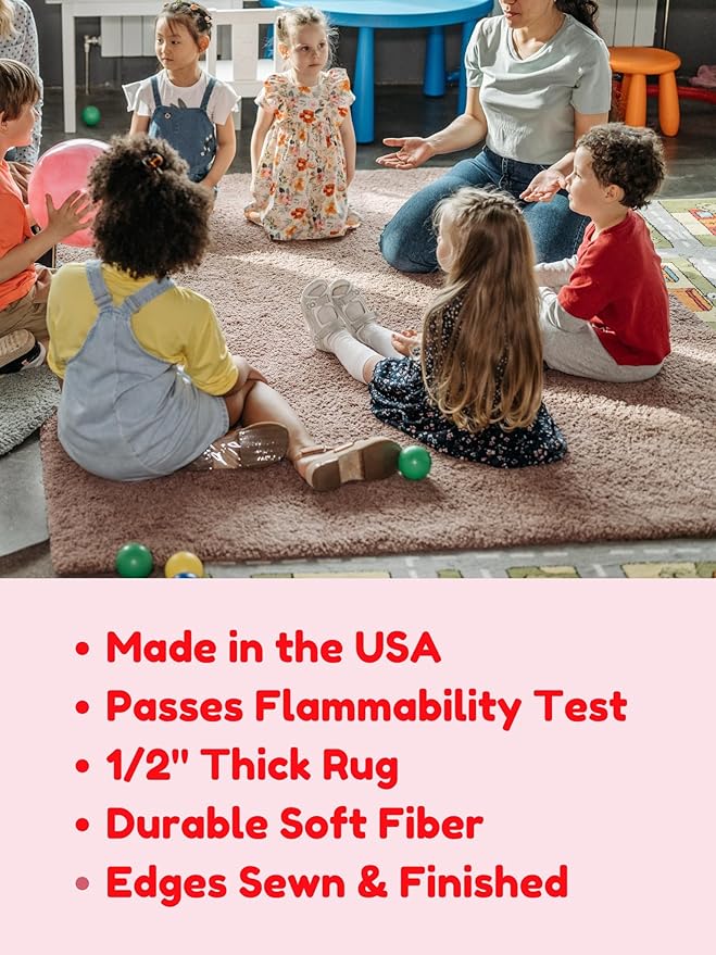 KOECKRITZ Soft and Colorful Kids Classroom Area Rugs (Passes Flammability Pill Test) Many Sizes and Bright Colors to Select from (10' Round, Lime)